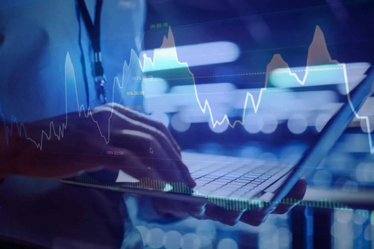 A man reviewing digital analytics on a laptop computer