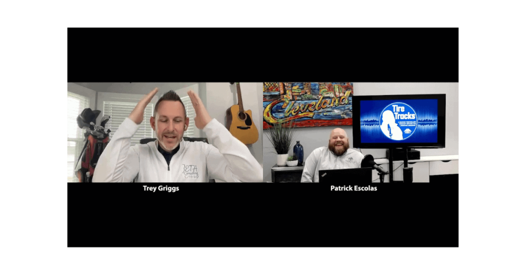 Tire Tracks podcast host Patrick Escolas discusses logistics marketing with guest Trey Griggs
