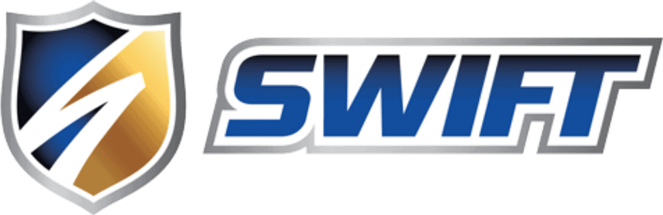 SWIFT security shield logo representing Banyan Technology's cybersecurity services and business solutions for supply chain and logistics industries.