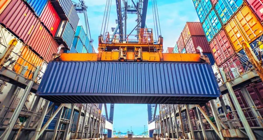 Shipping container handling for logistics and supply chain management at Banyan Technology.